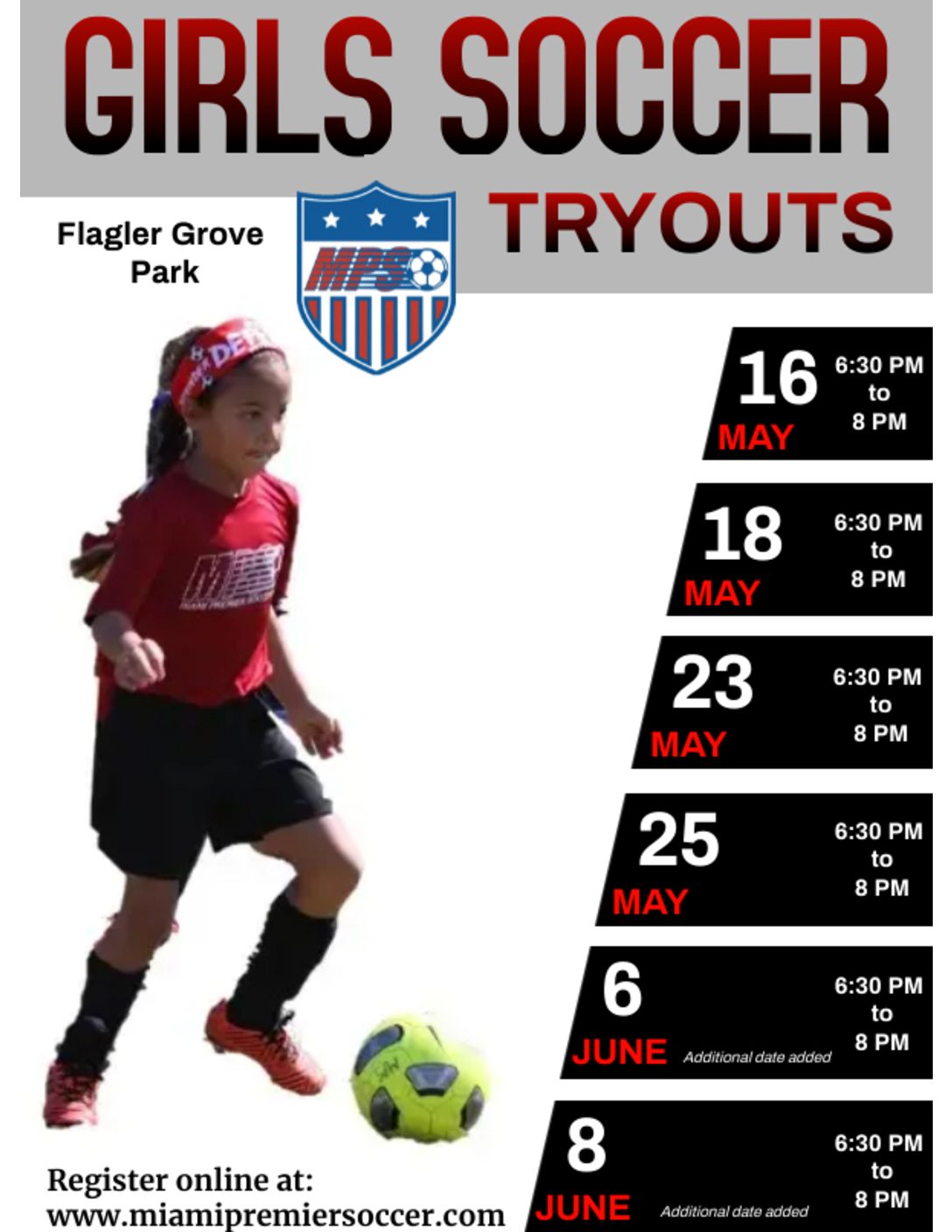 Miami Premier TRYOUTS 2022 23 ADDITIONAL DATES ADDED
